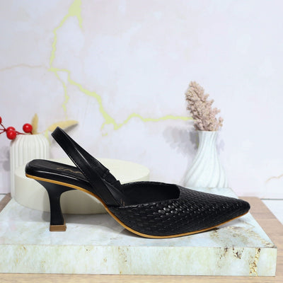 Tacon negro gravado para mujer KIARA-Z120