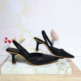Tacon negro gravado para mujer KIARA-Z120