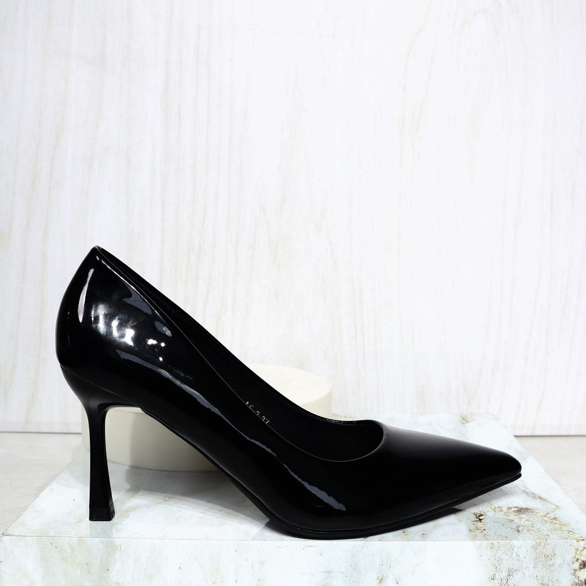 Tacon negro charol para mujer LE3-Z634