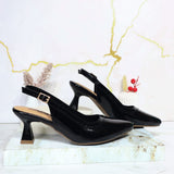 Sandalia tacon negro charol para mujer R0299-Z610