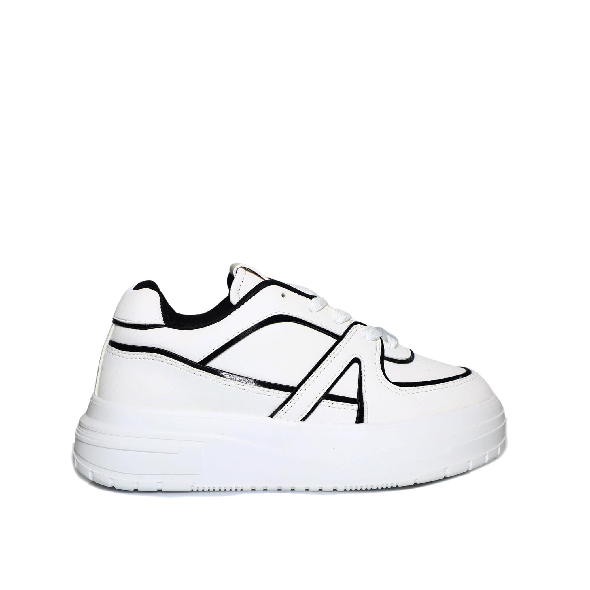 Tenis blanco x negro para mujer 153-3-Z287