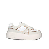 Tenis beige x oro rosa para mujer 153-3-Z287