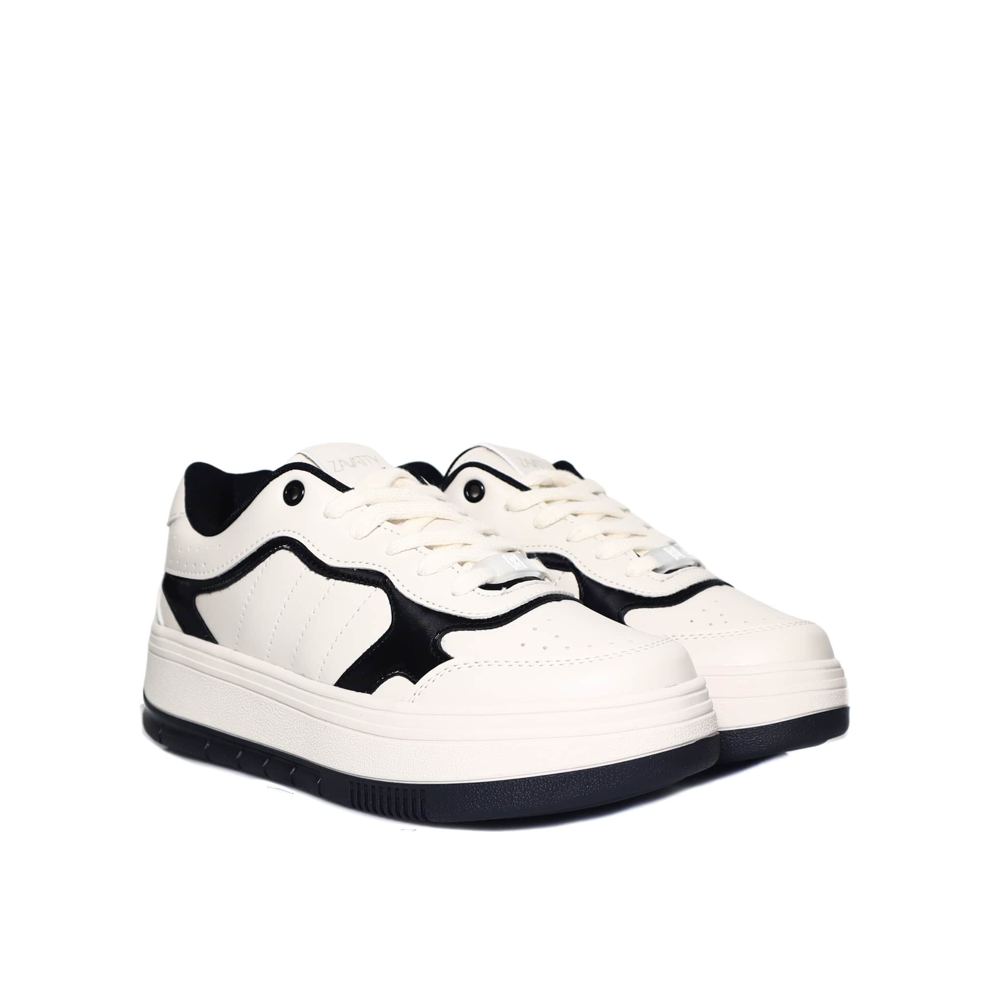 Tenis beige x negro para mujer 156-2-Z287