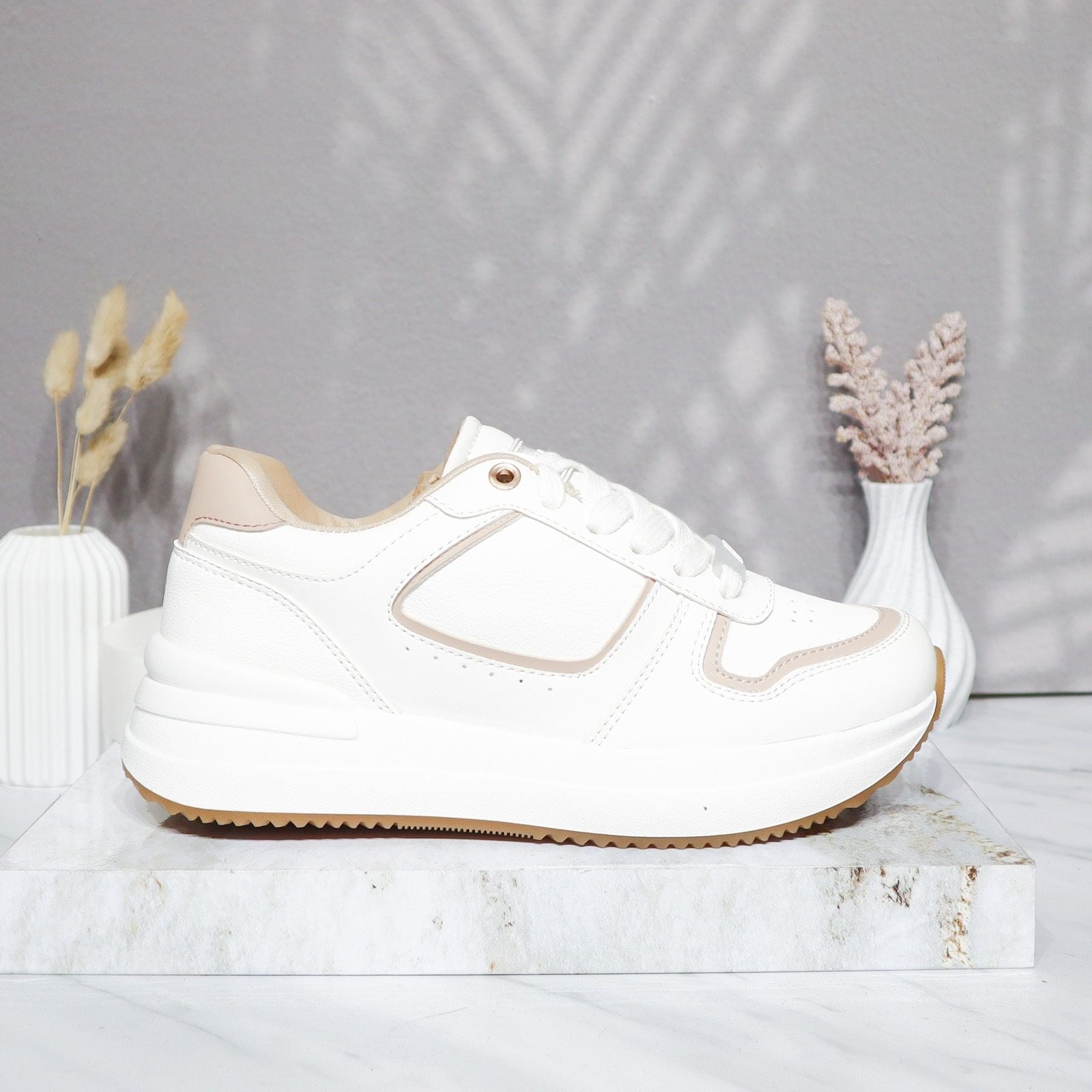 Tenis blanco x palo rosa para mujer 209-Z273