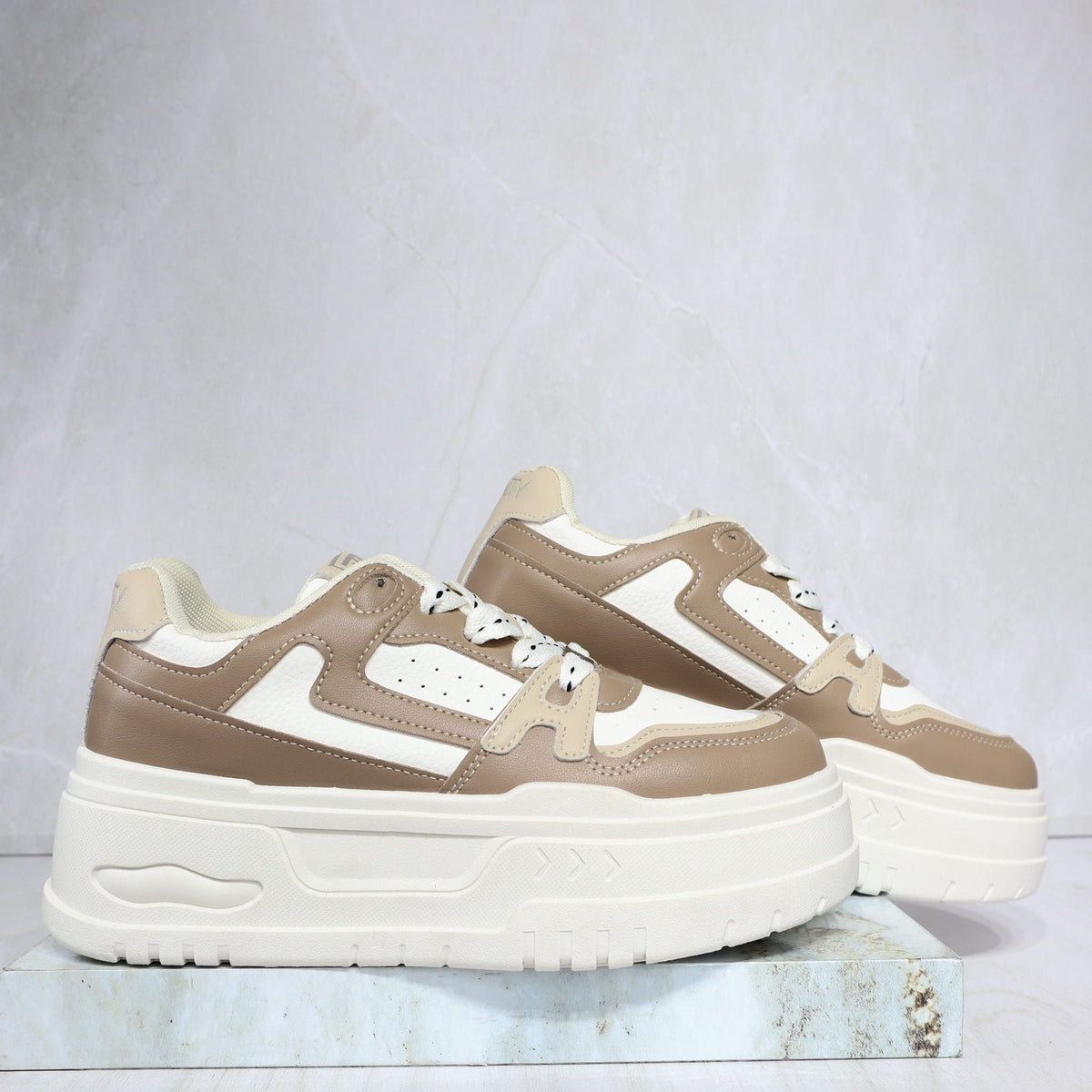 Tenis beigexkaki para mujer 250510-Z477