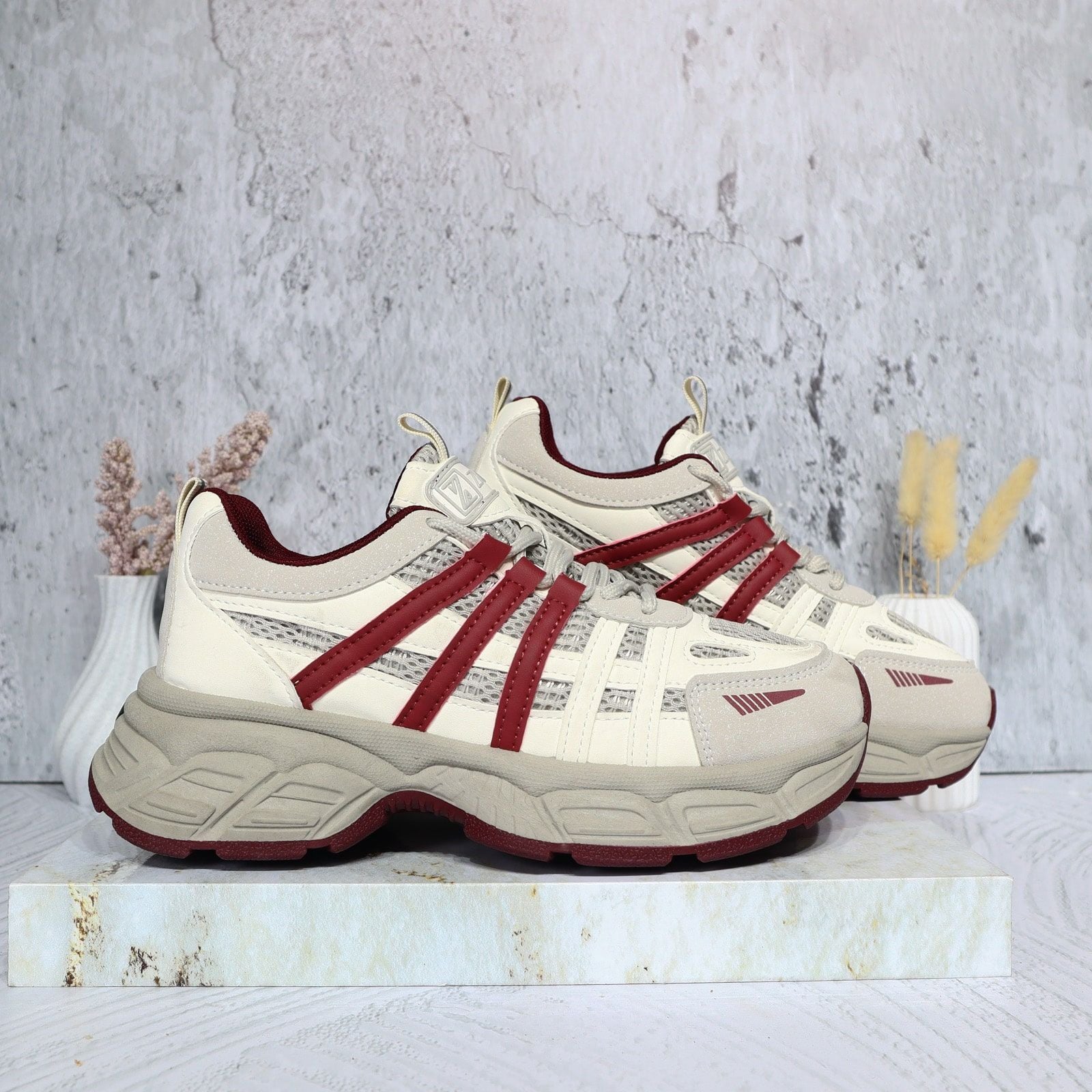 Tenis blanco x vinotinto para mujer 2563-Z630