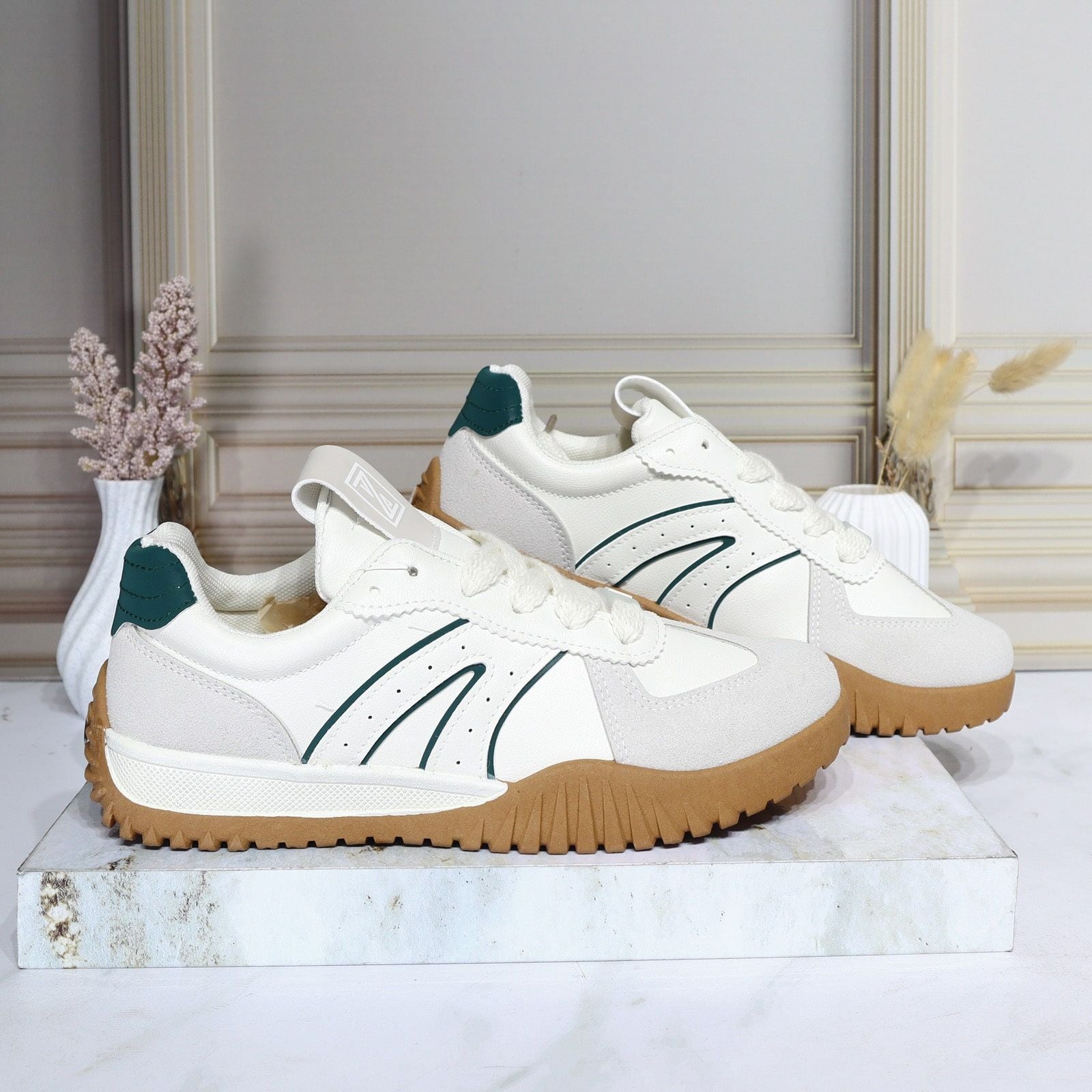 Tenis blanco x verde para mujer 2568-Z627