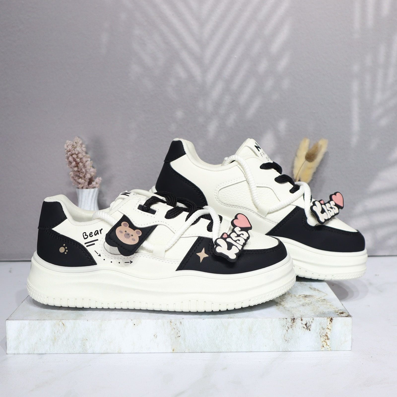 Tenis blanco x negro para mujer 2584-Z786
