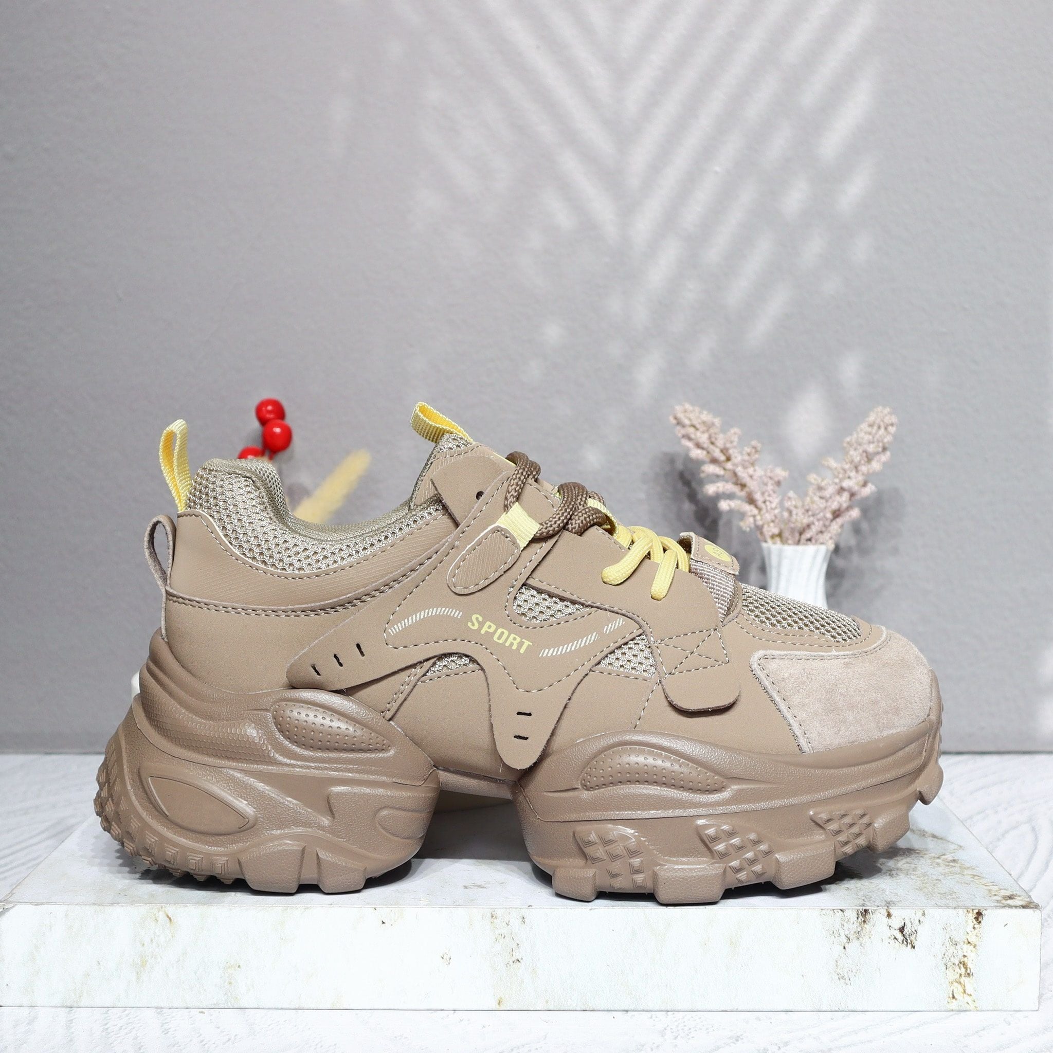 Tenis cafe x amarillo para mujer 2587-Z631