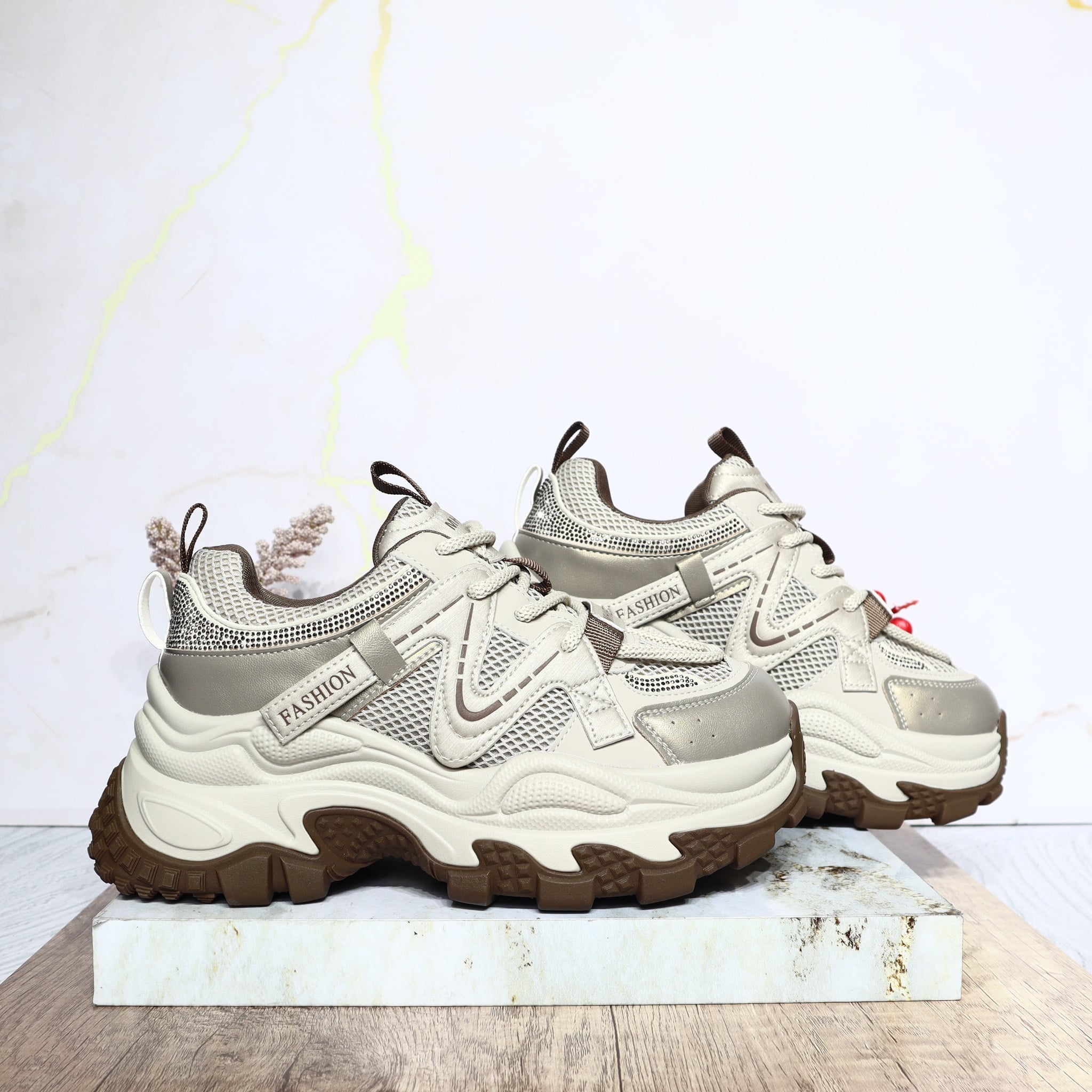 Tenis bronce x cafe para mujer 2590-Z631