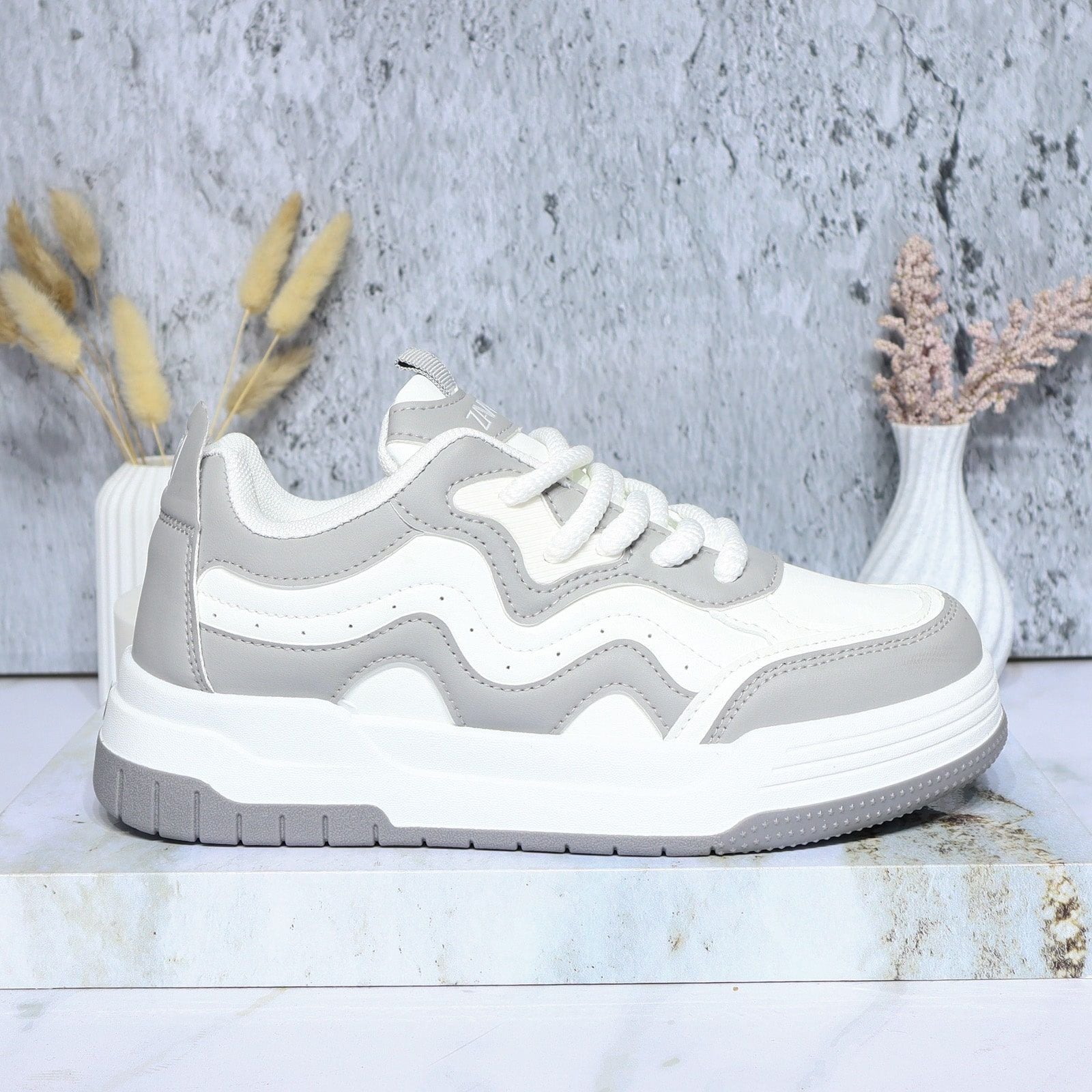 Tenis blancox gris para mujer KF06-Z477