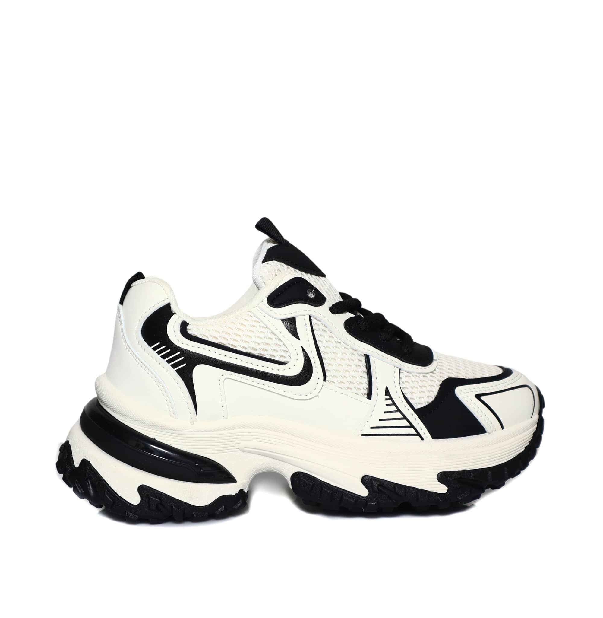 Tenis blanco x negro para mujer L2451-Z399