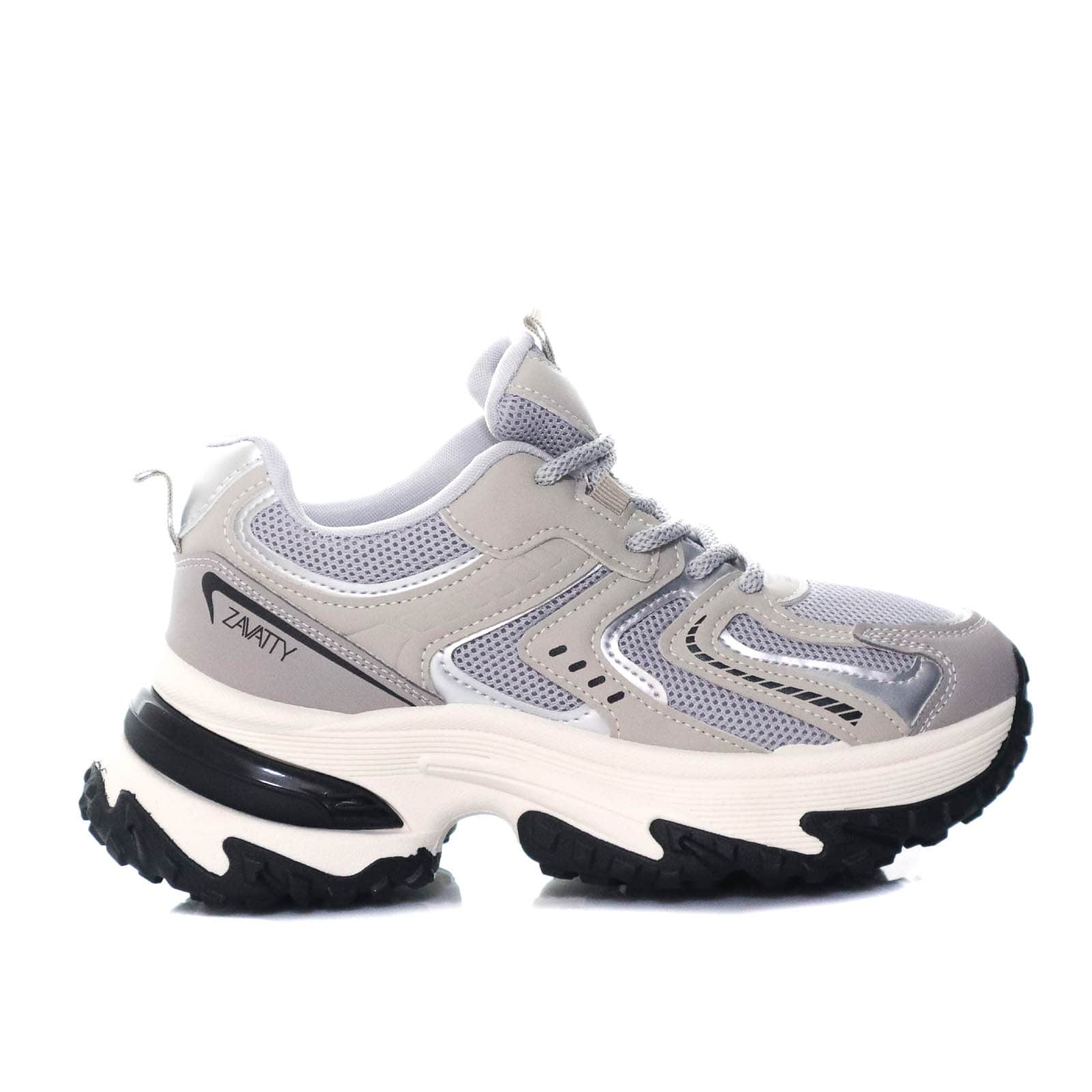 Tenis beige x gris para mujer L2453-Z399