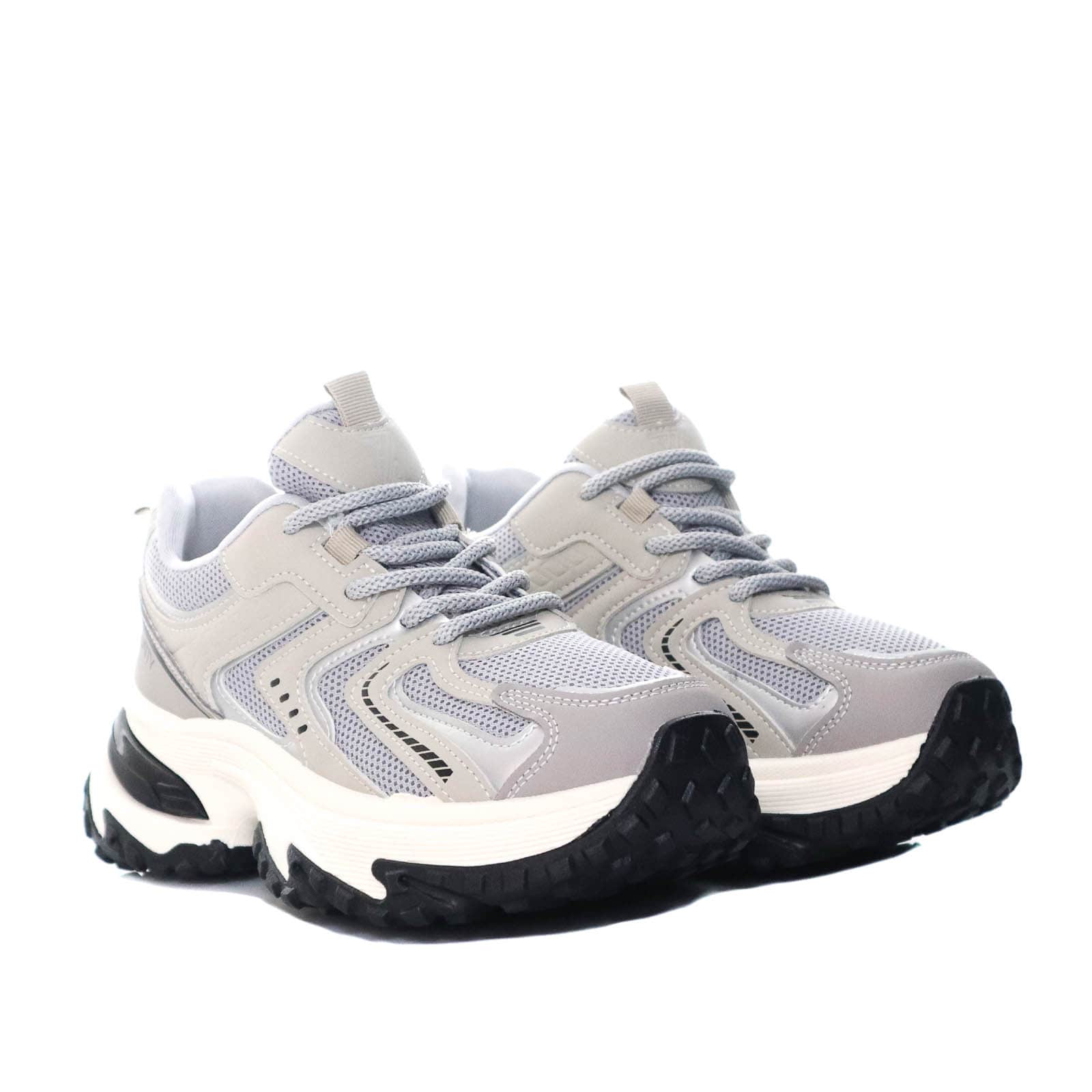 Tenis beige x gris para mujer L2453-Z399