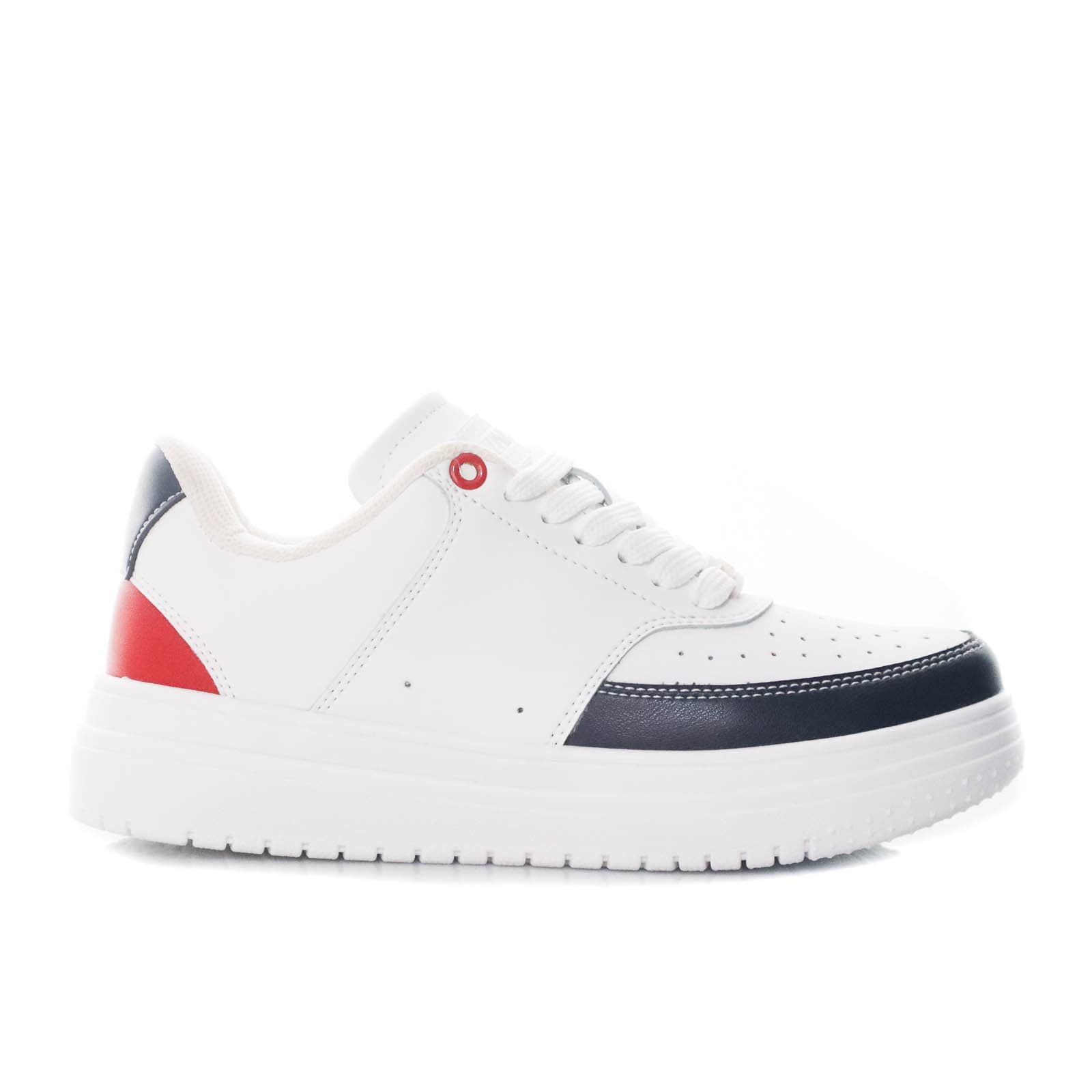 Tenis blancox azulxrojo para mujer TA1001
