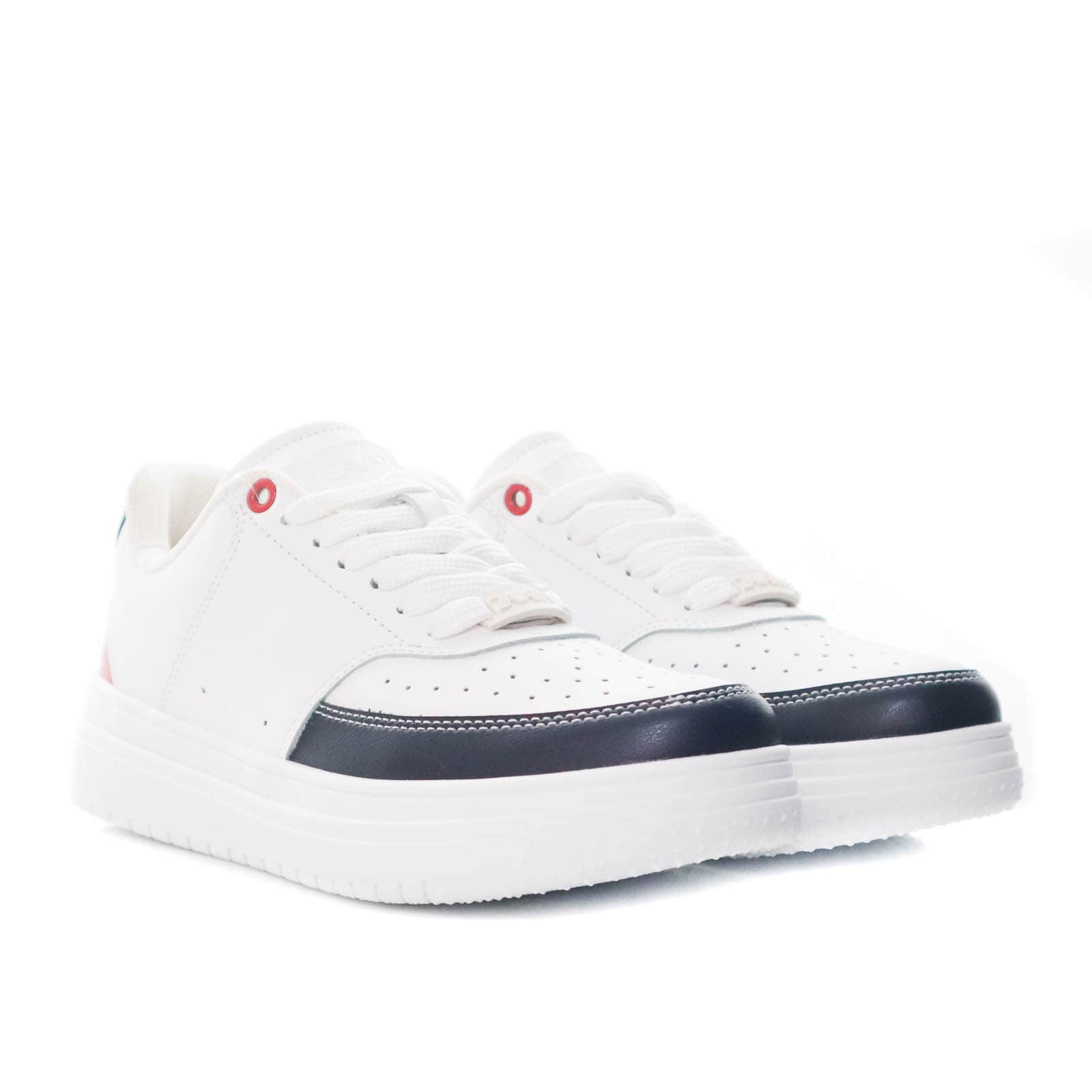 Tenis blancox azulxrojo para mujer TA1001