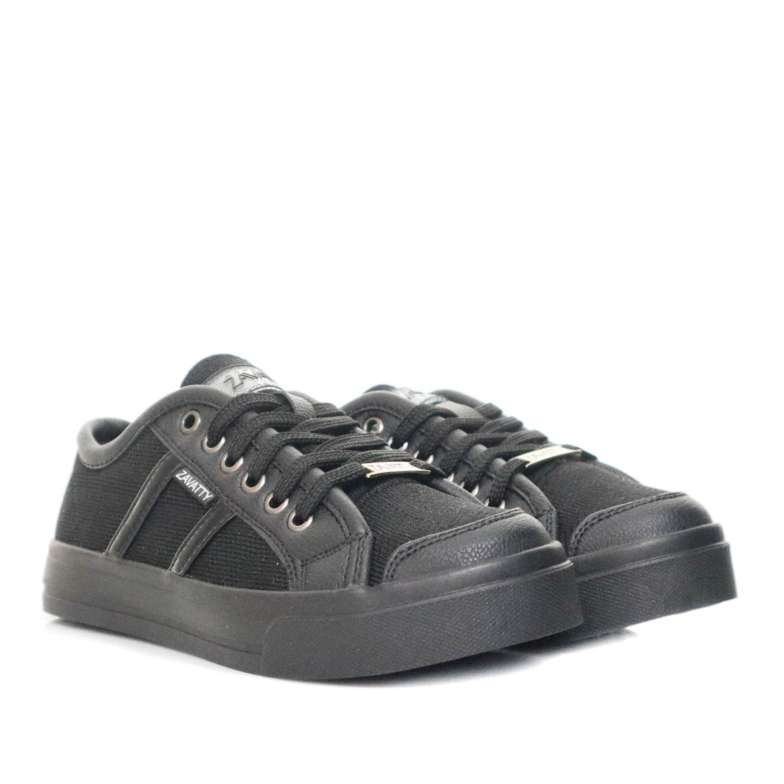 Tenis negro x tela para mujer TA1004