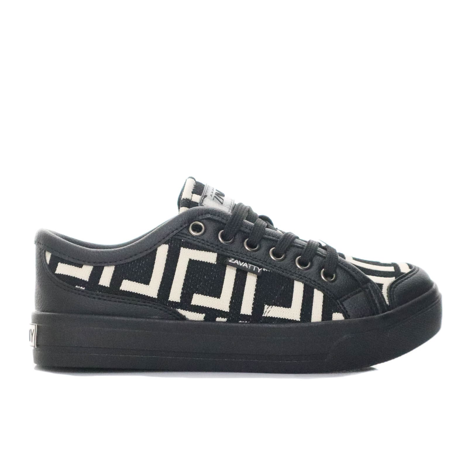 Tenis negro x talco media para mujer TA1008