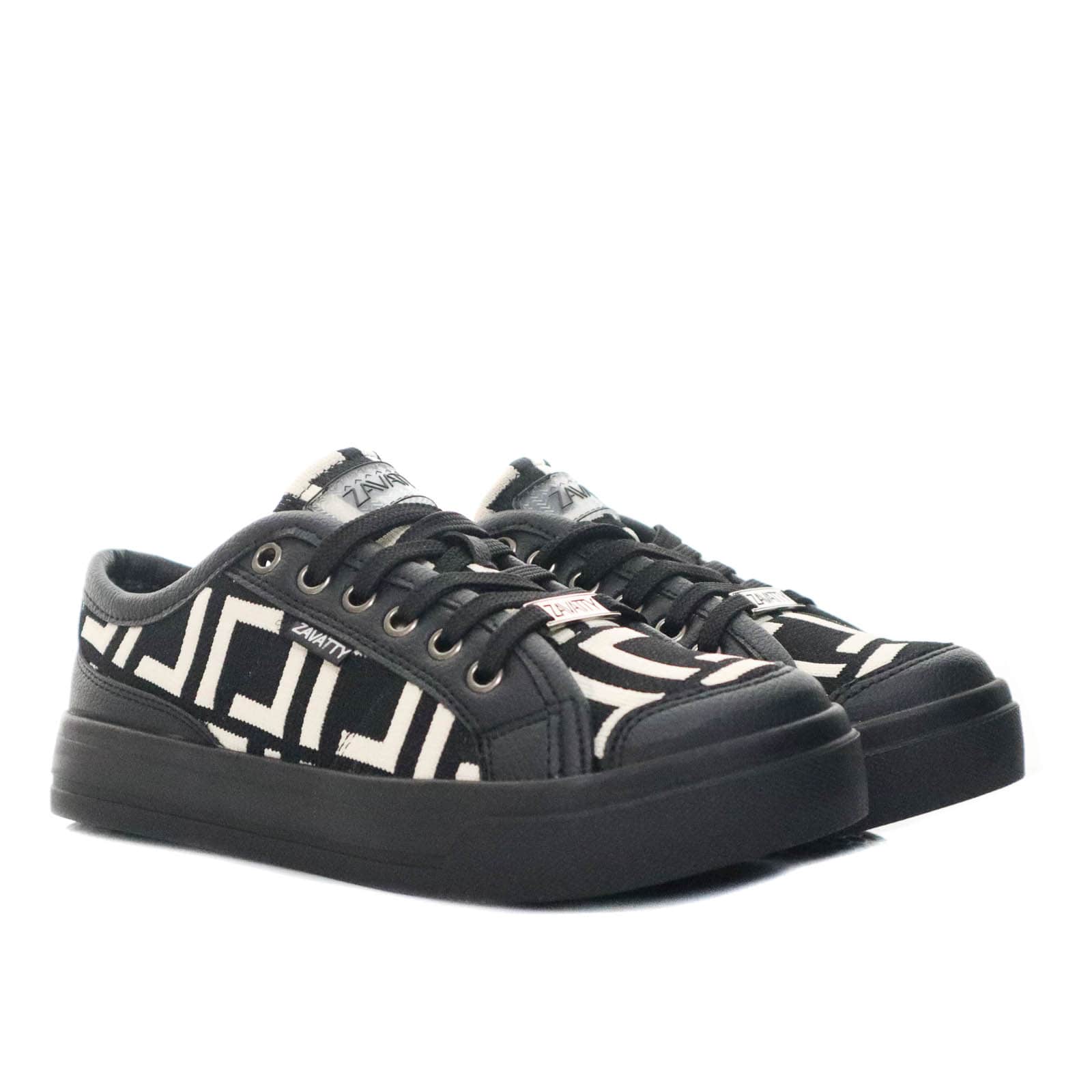 Tenis negro x talco media para mujer TA1008
