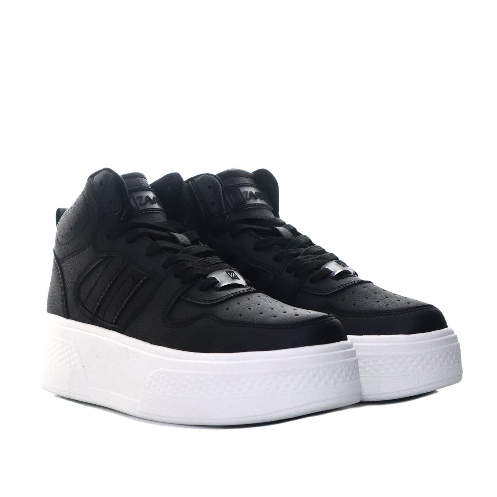 Botin deportivo negro x charol para mujer TA1048