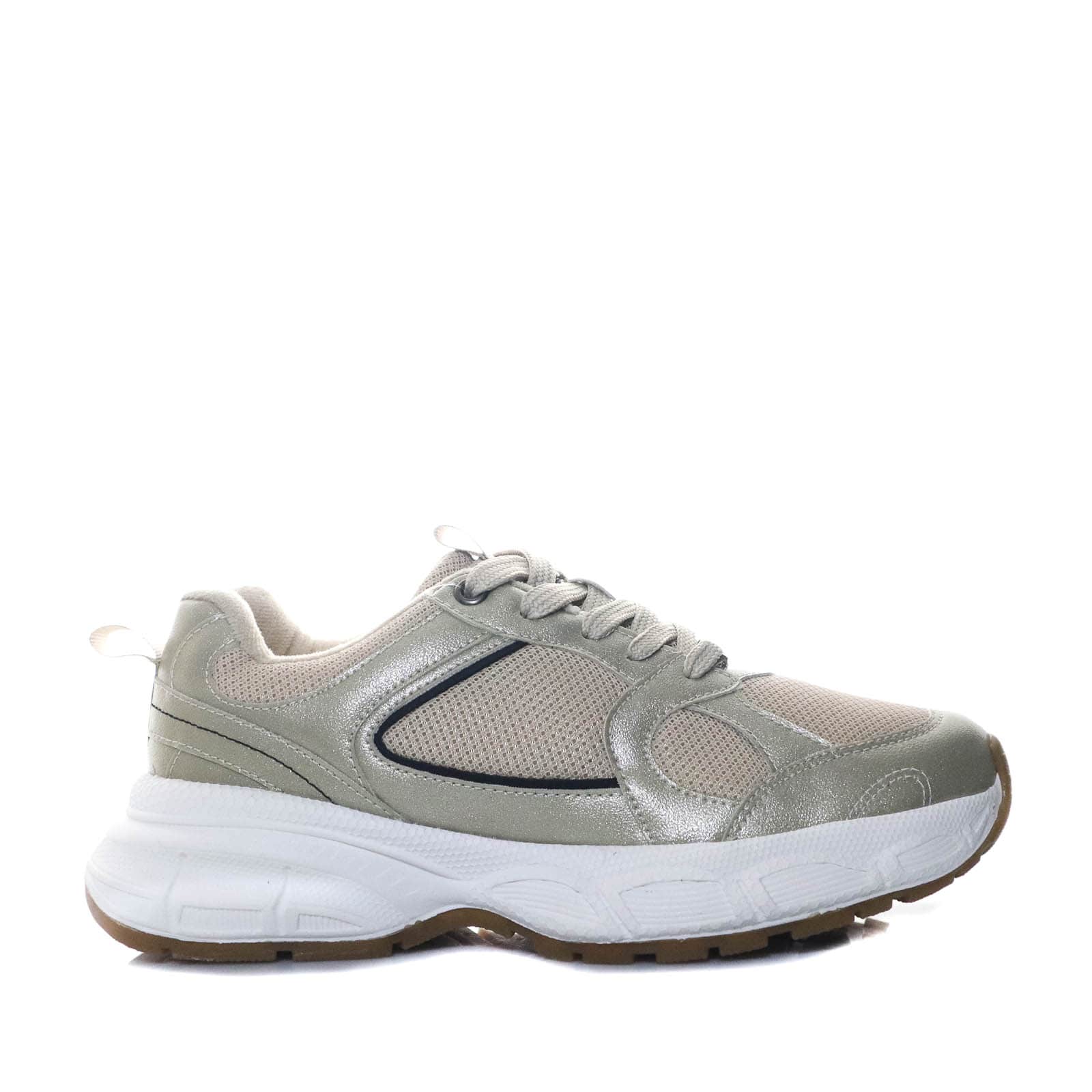 Tenis beige x dorado para mujer TA1058
