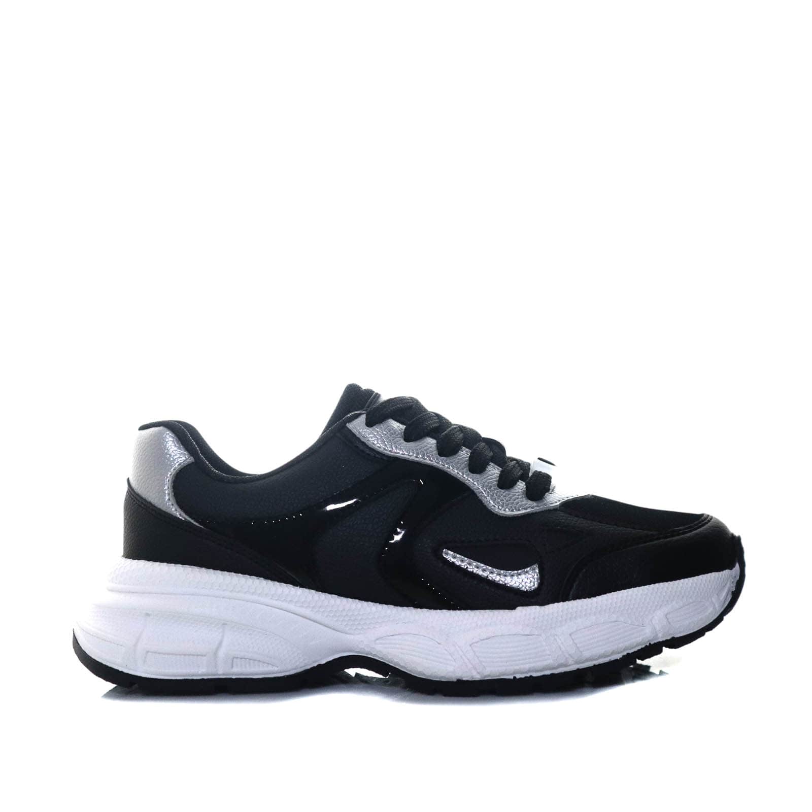 Tenis negro x plata para mujer TA1059