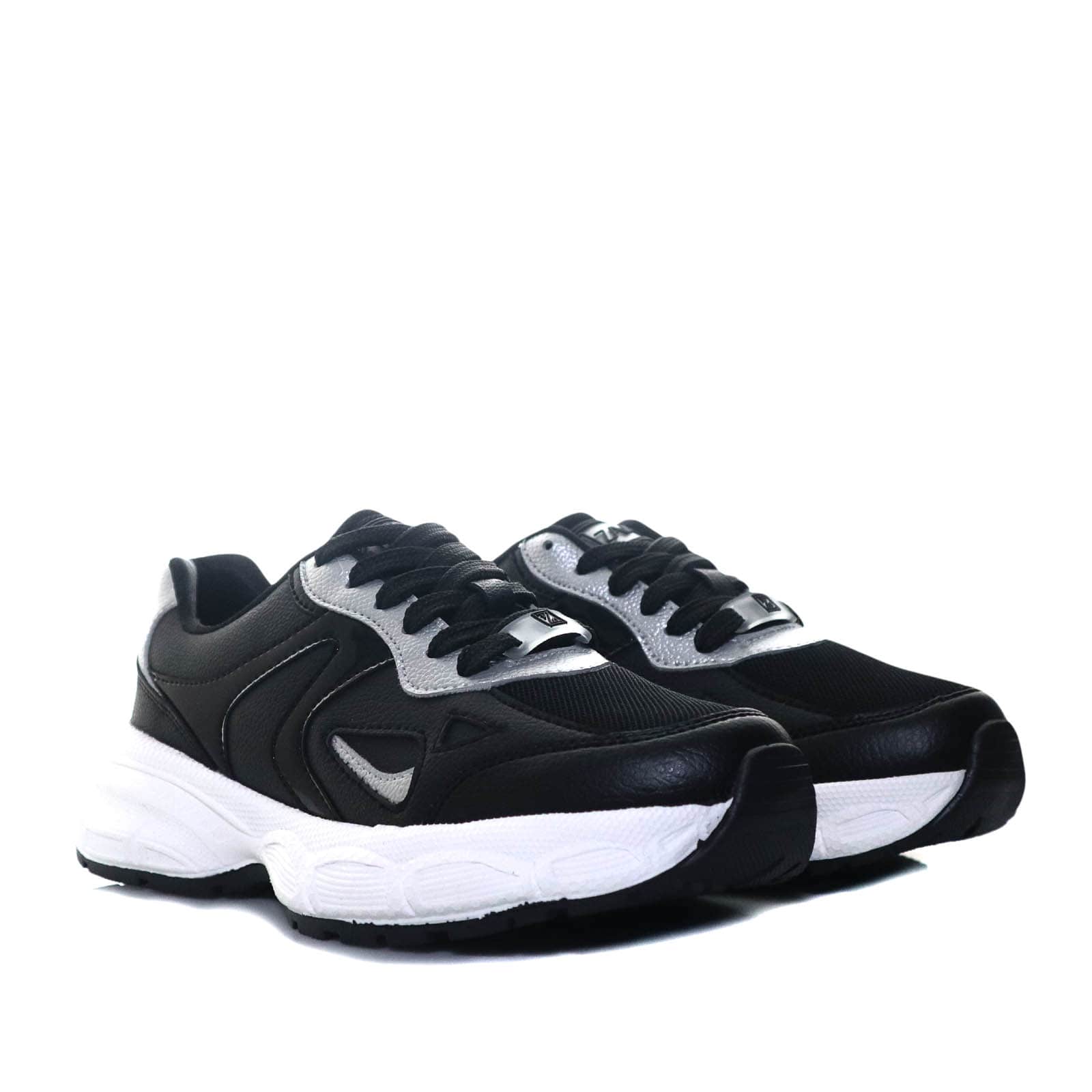 Tenis negro x plata para mujer TA1059
