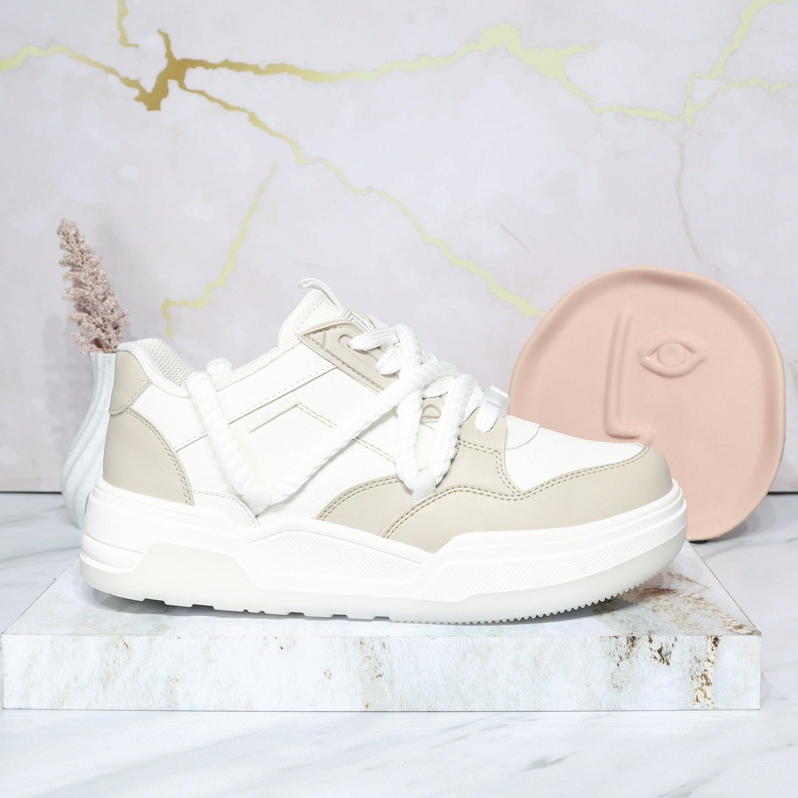Tenis talco x beige para mujer TA1099