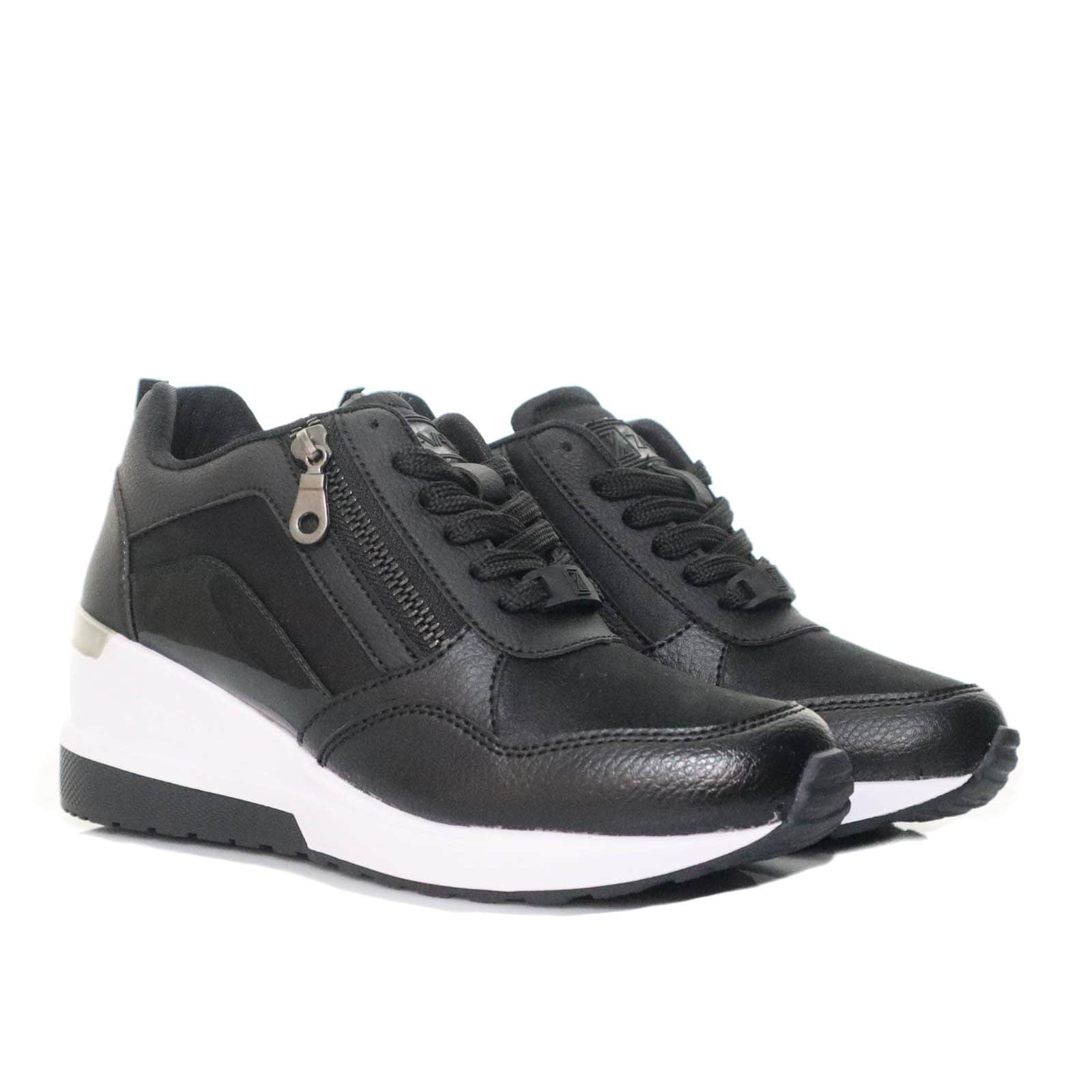 Tenis negrox tela para mujer TA809