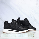Tenis negro brillante para mujer TA868