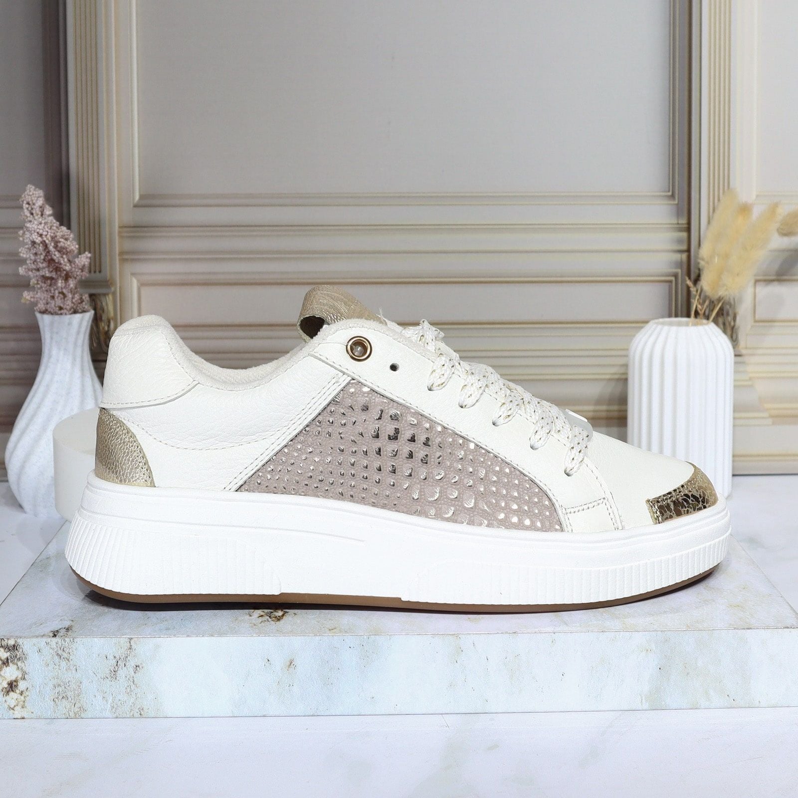 Tenis talco x dorado para mujer TAC1045