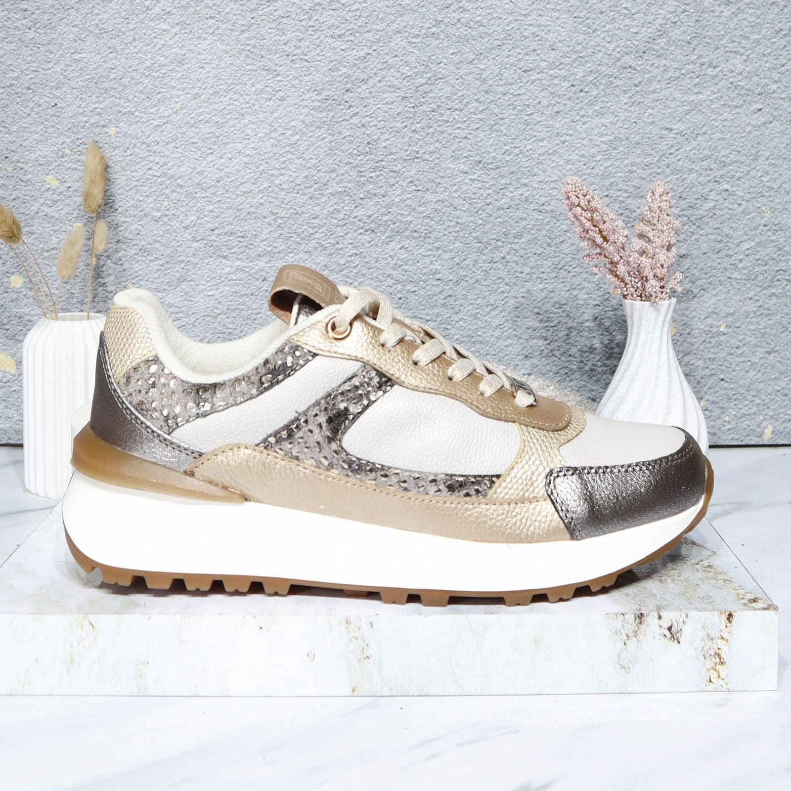Tenis talco x champaña x plomo para mujer TAC948