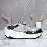 Tenis negro x plata para mujer TAC953