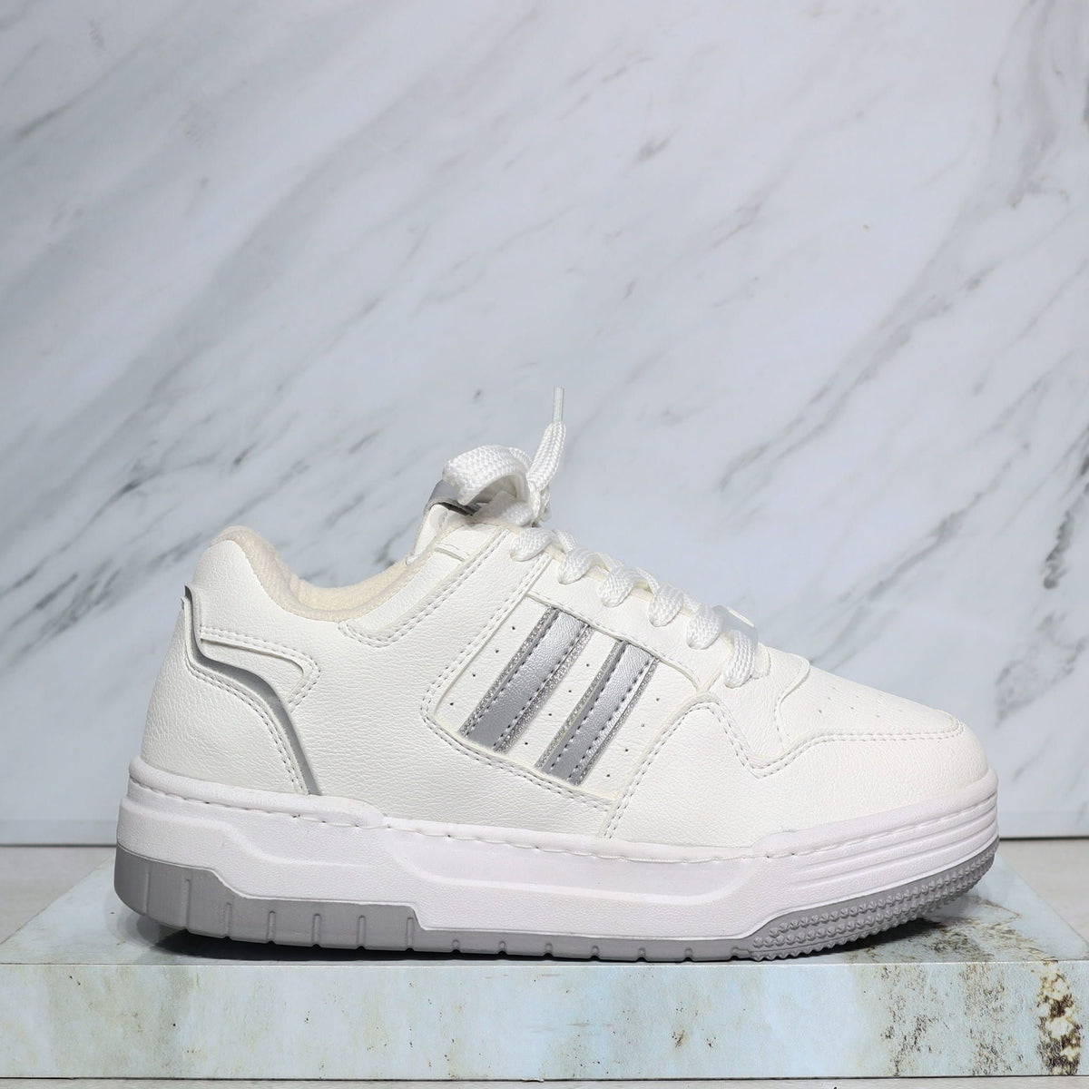 Tenis marfil x plata para mujer YG407-Z761