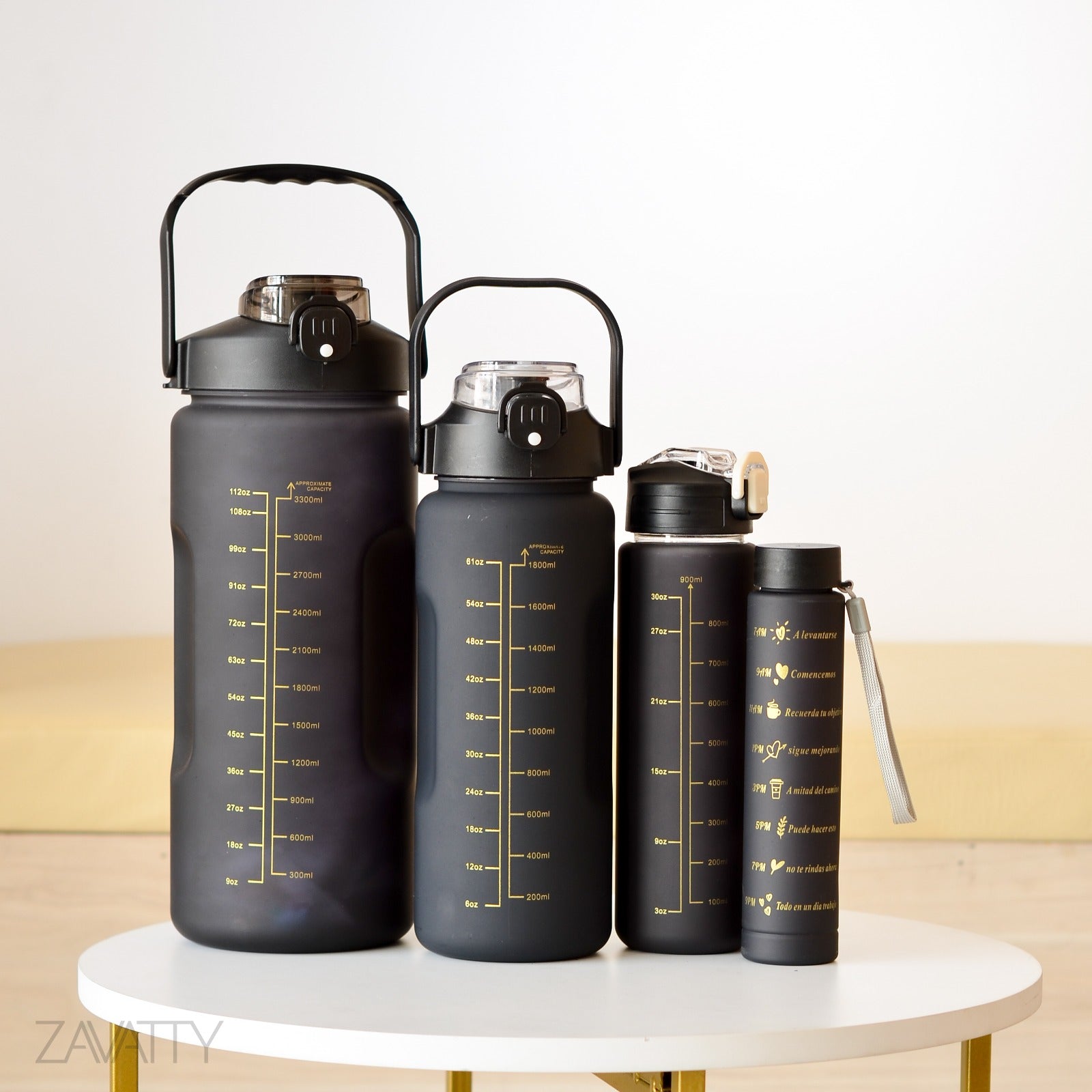 Set de 4 termos con stiker decorativos