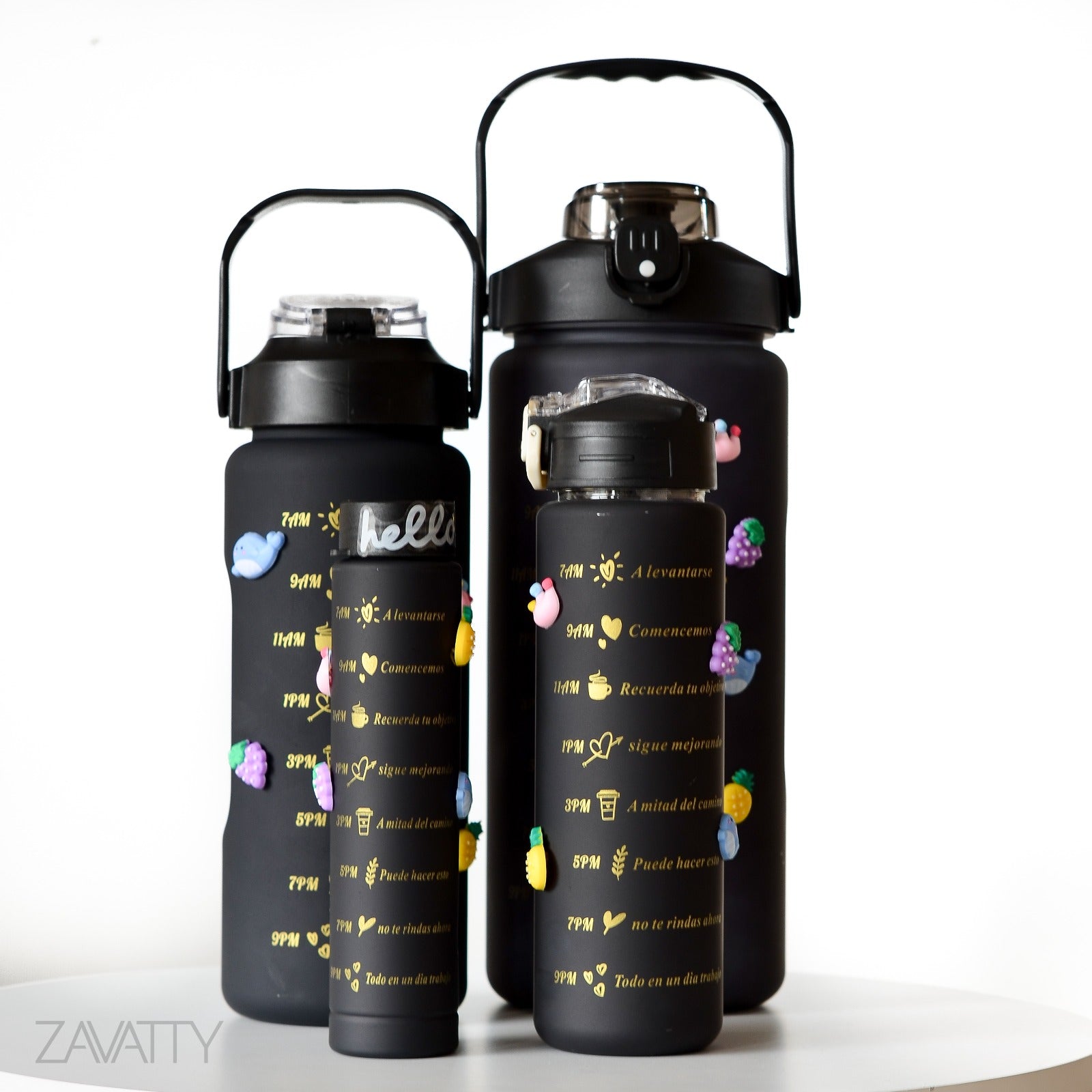 Set de 4 termos con stiker decorativos