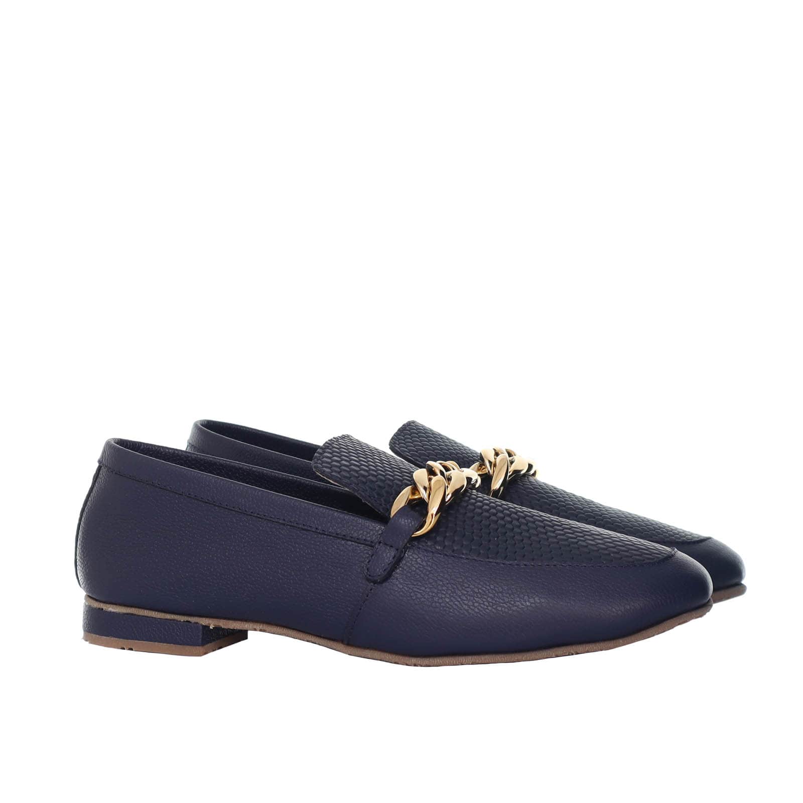 Baleta azul cuero para mujer H-ELA