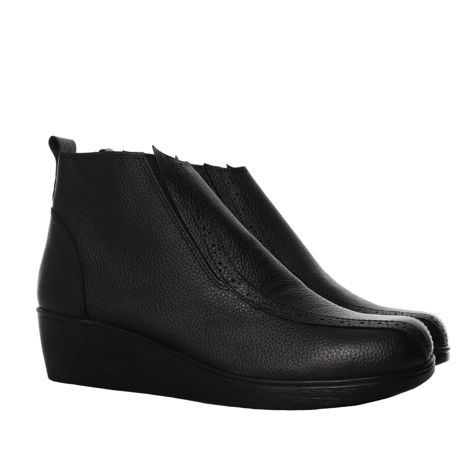 Botin negro cuero para mujer H-ABRIL