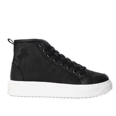 Botin deportivo negro x camuflado para mujer TA788