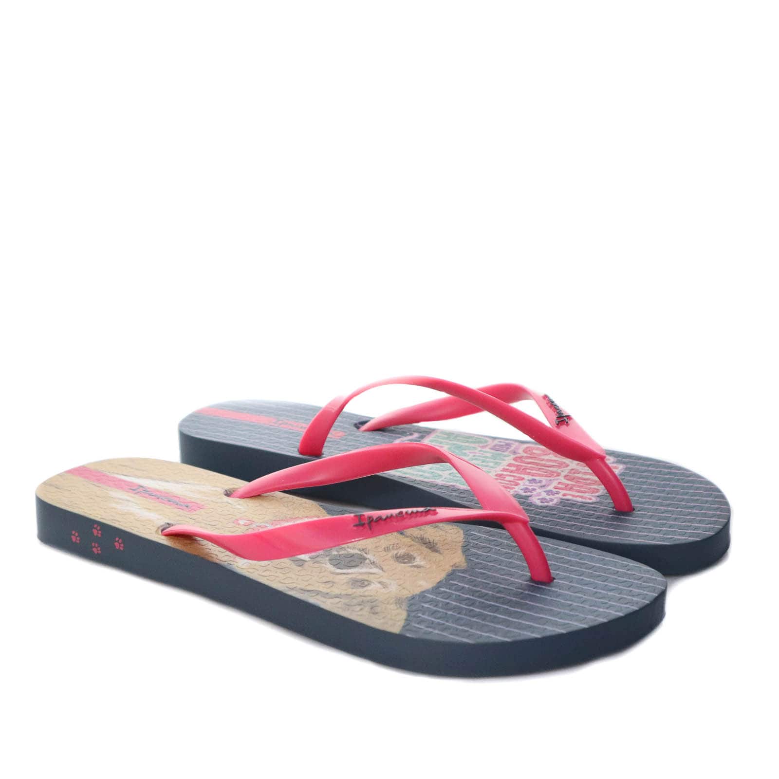 Sandalia plana negro x flores para mujer VT25483