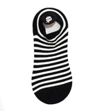 Media tobillera color negro x rayas blancas Ref37
