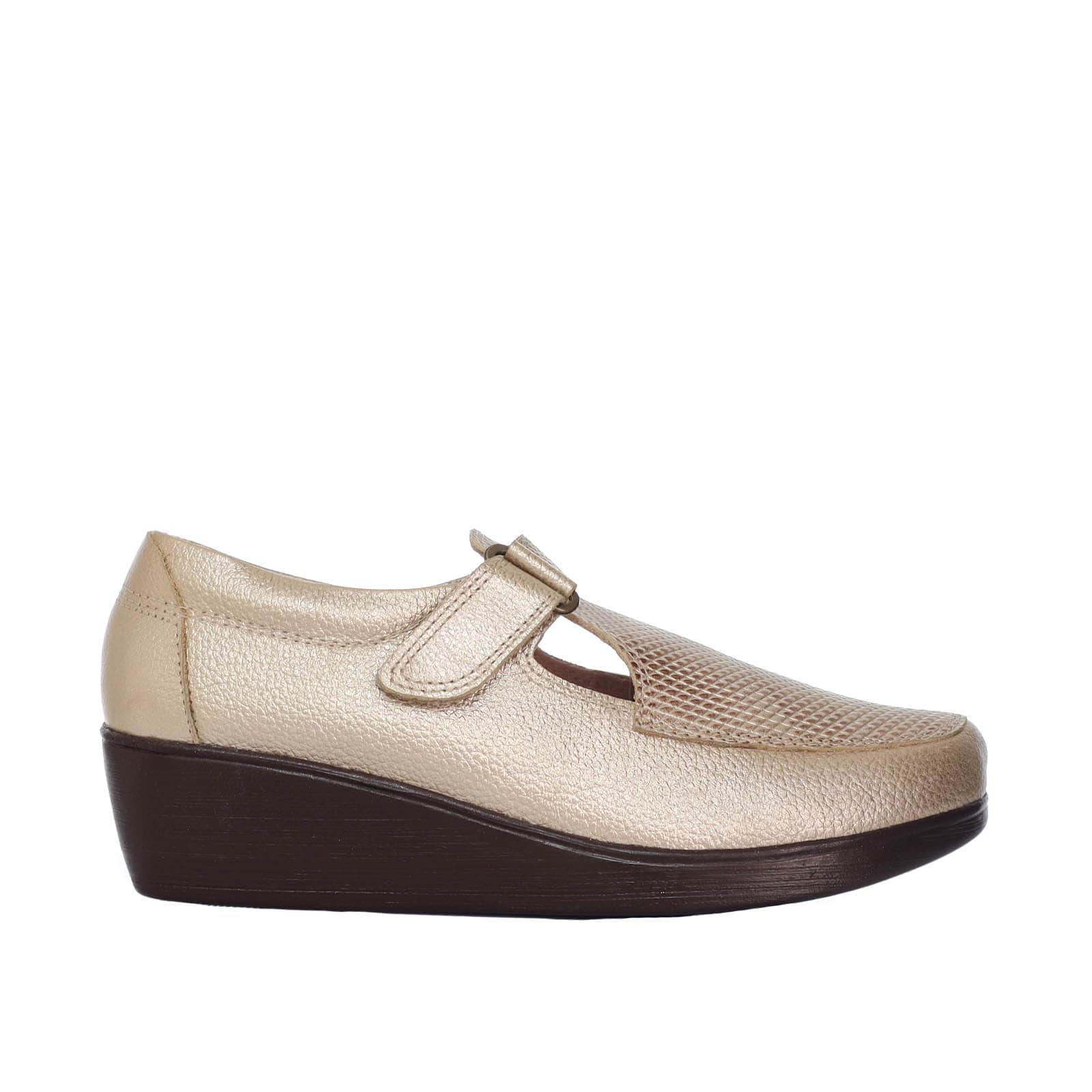 Romulo cerrado oro cuero para mujer H-ISABEL