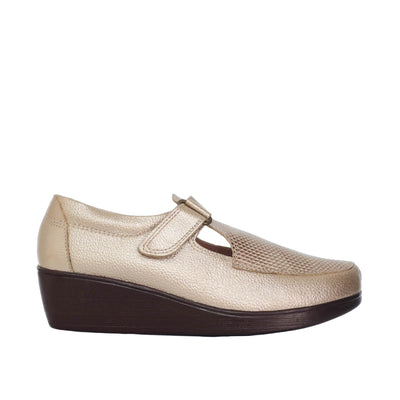Romulo cerrado oro cuero para mujer H-ISABEL