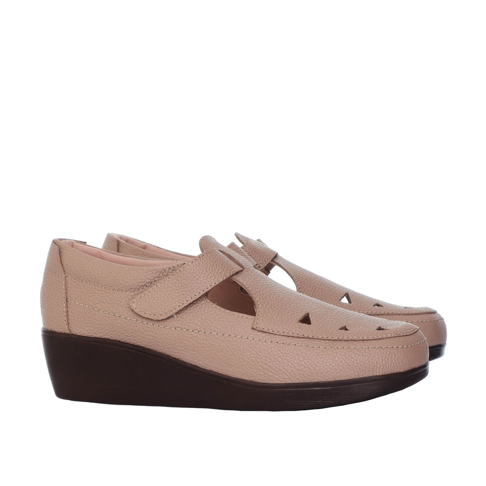 Mocasin almendra cuero para mujer H-LEIDY