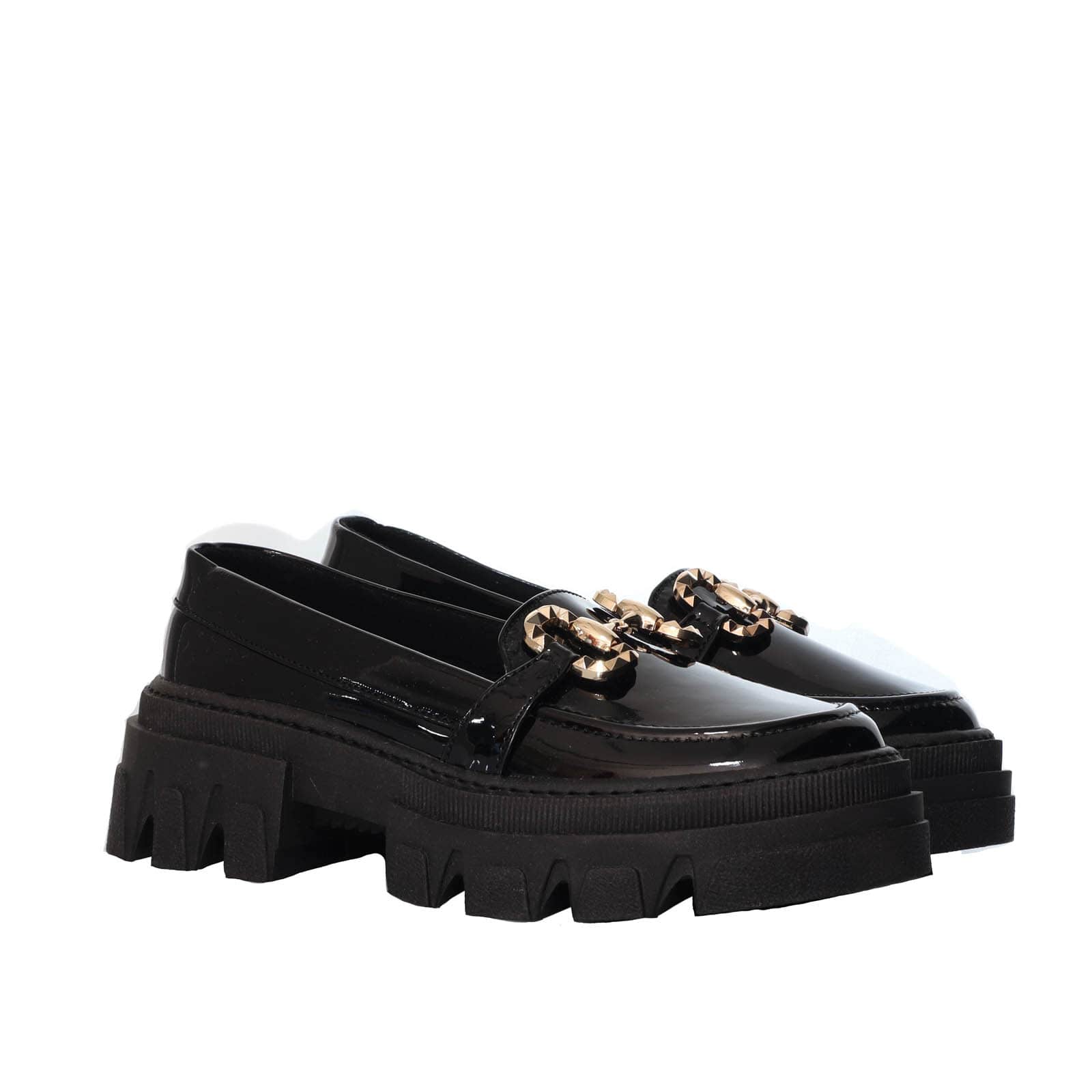 Mocasin negro para mujer 491-Z359