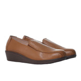 Mocasin miel cuero para mujer H-SANDRA