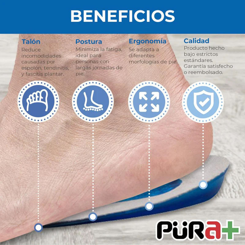 Taloneras en gel silicon para descanso del espolón puramas