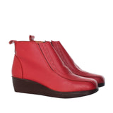 Botin rojo cuero para mujer H-ABRIL