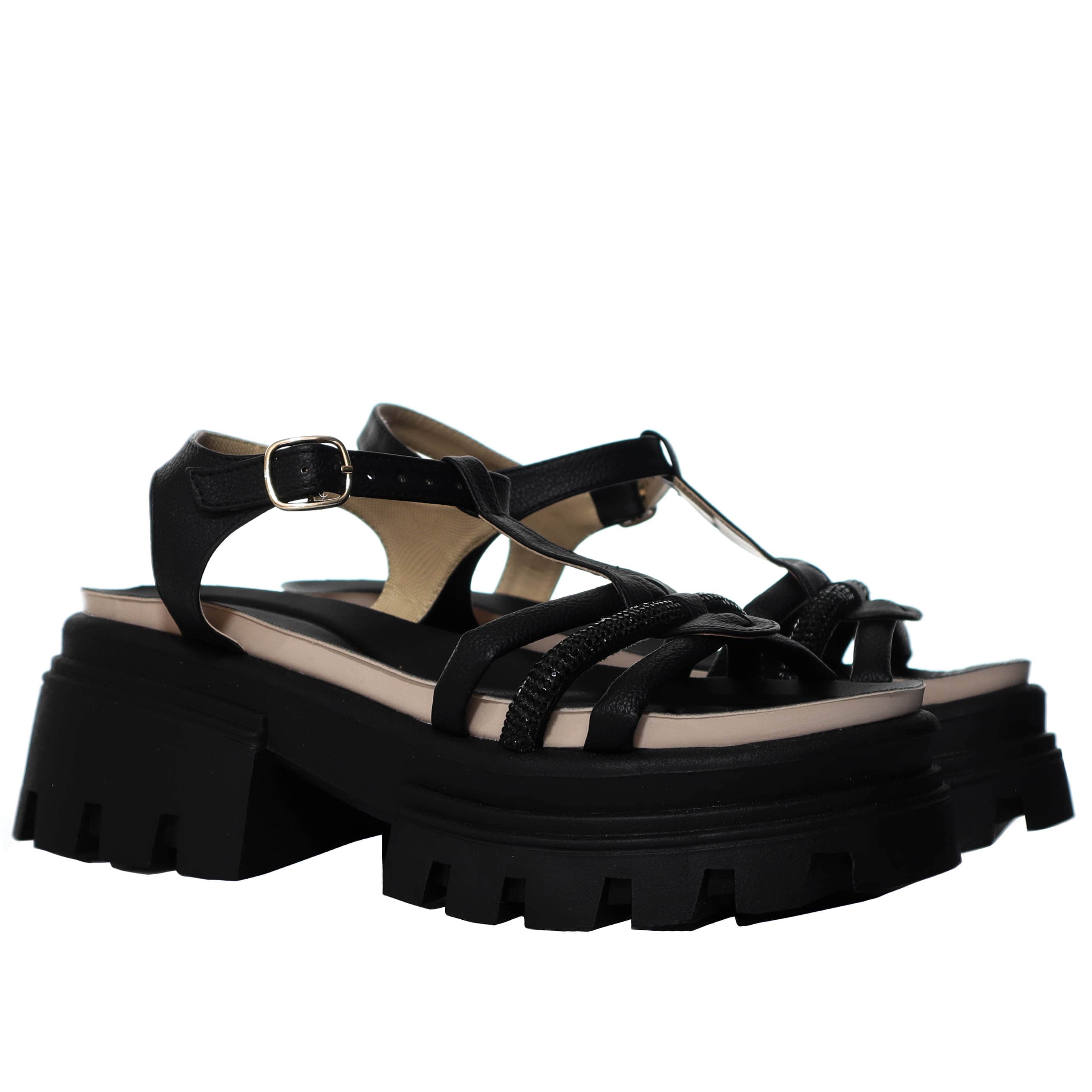 Plataforma baja negro para mujer 015-Z83