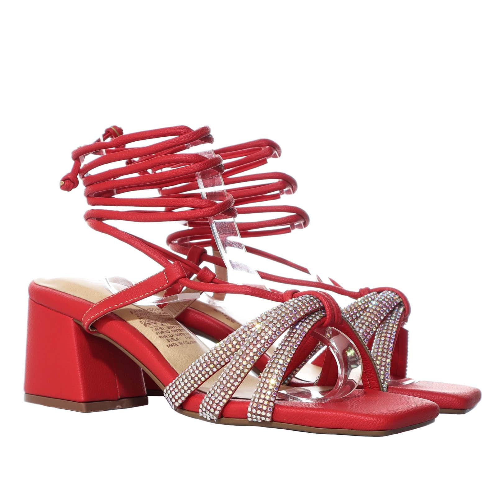 Sandalia tacon rojo para mujer 1608-Z562